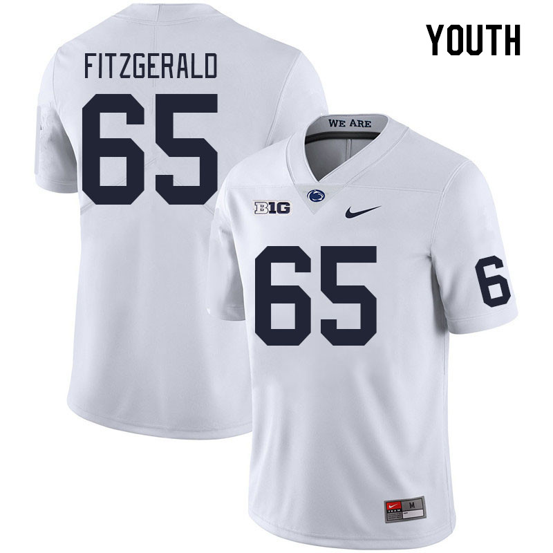 Youth #65 Jim Fitzgerald Penn State Nittany Lions College Football Jerseys Stitched Sale-White - Click Image to Close